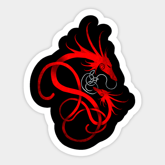 Norse Dragons "Mother and Child" Sticker by NaumaddicArts